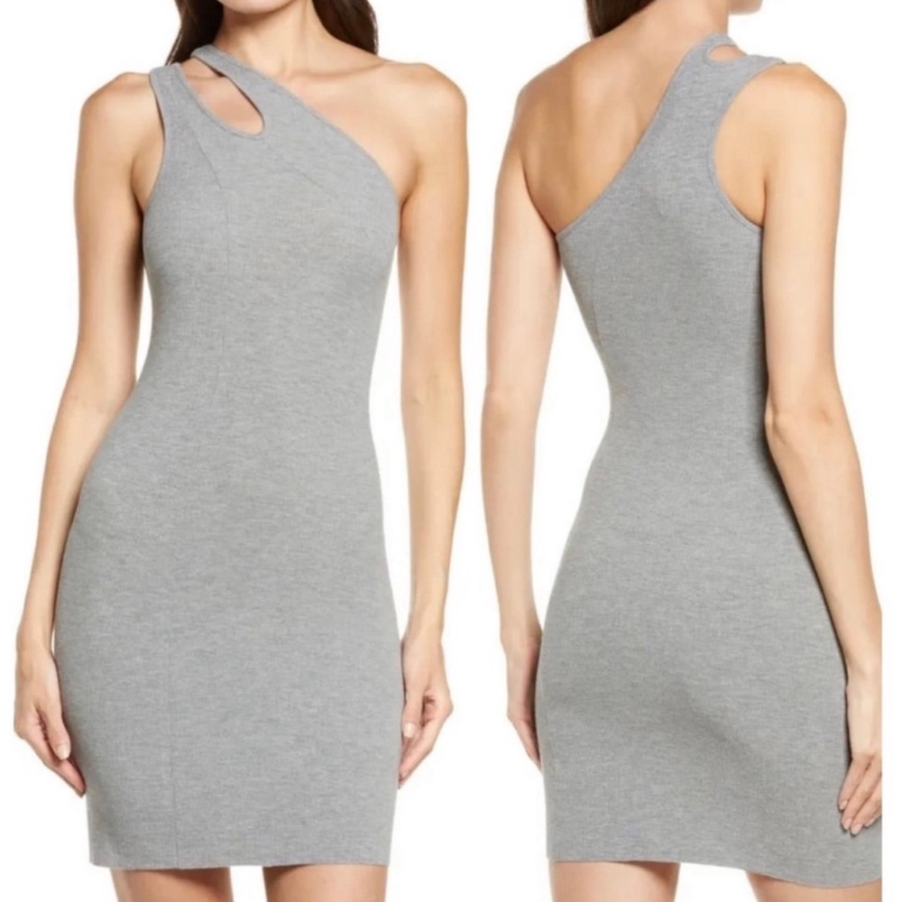 Skims Gray one shoulder bodycon mini Dress